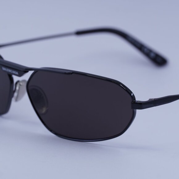 Balenciaga BB0245S 001 Sunglasses Grey Geometric Frame, Grey Lenses - Picture 5 of 11